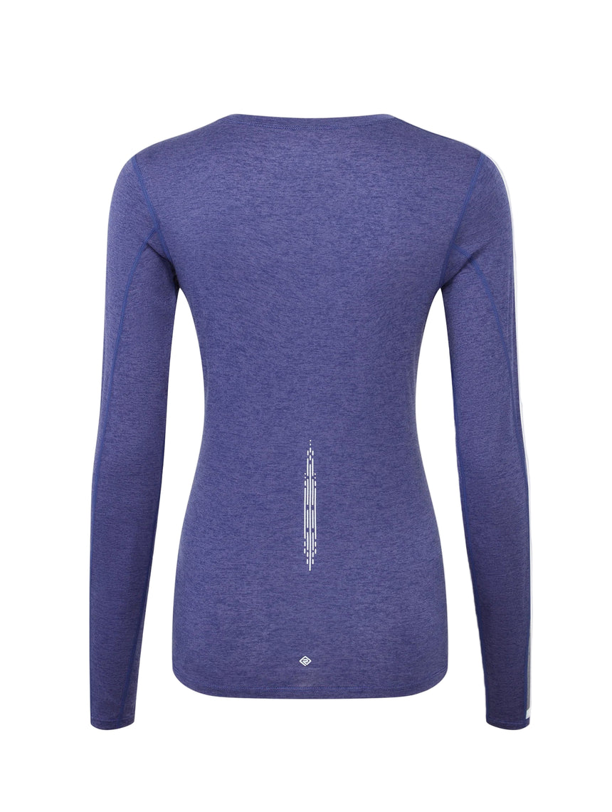 Ronhill Women's Tech Reflect L/S Tee in Deep Ocean/Reflect - back