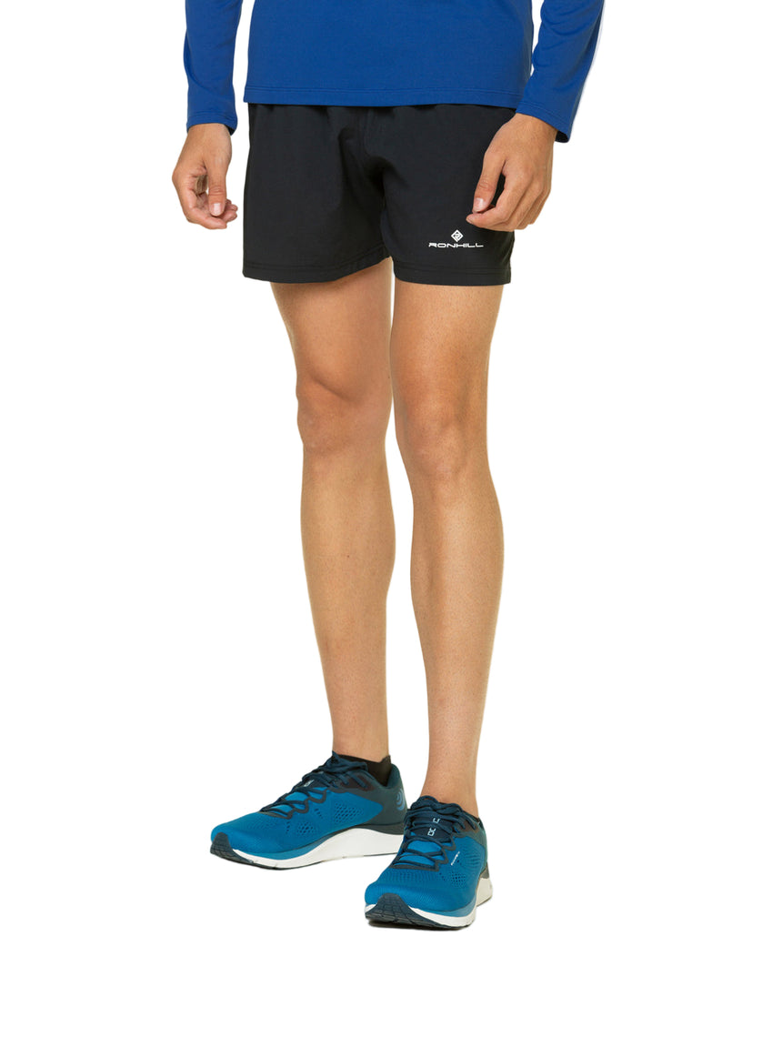 Ronhill Mens Core 5" Short Outdoor Action Black/Bright White- Front Fit