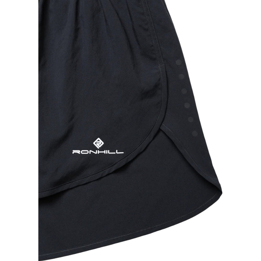 Ronhill Mens Core Racer Short Outdoor Action Black/Bright White- Side Split
