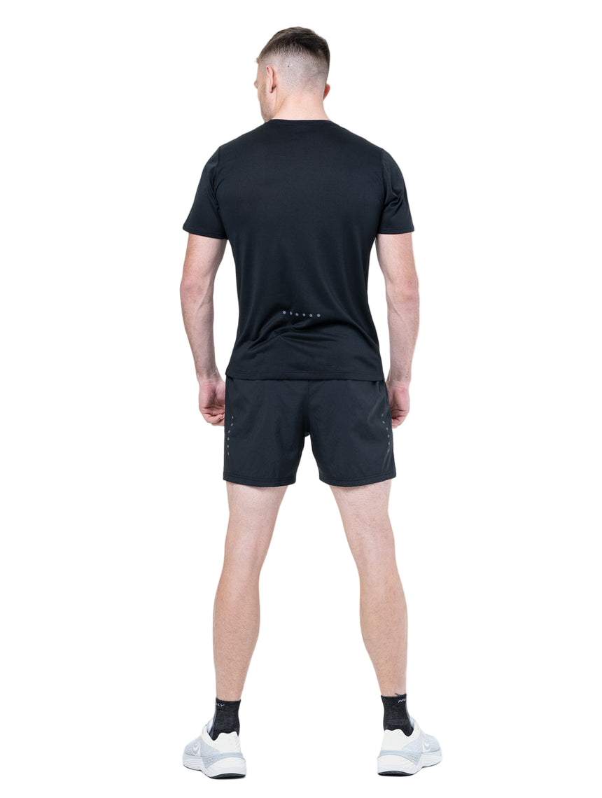 Ronhill Mens Core S/S Tee Outdoor Action Black/Bright White- Back Fit