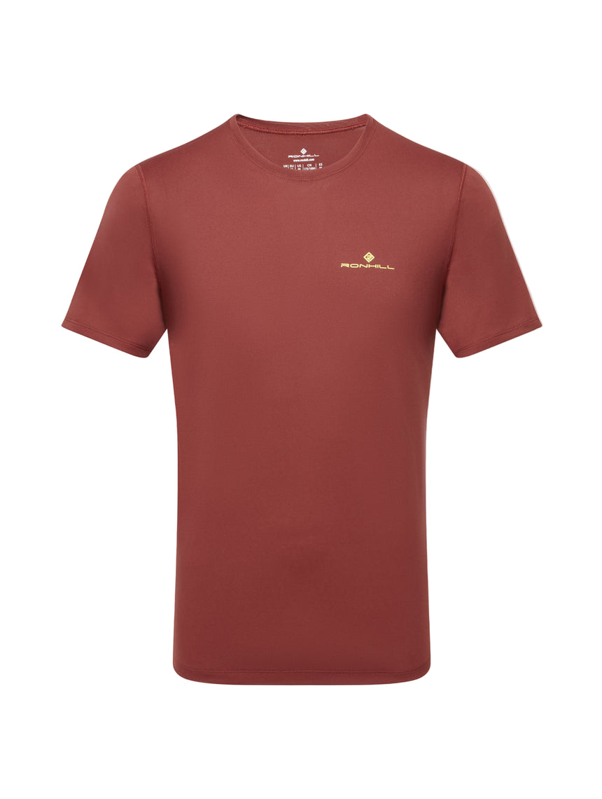 Ronhill Mens Core S/S Tee Outdoor Action Chestnut/Acid- Front
