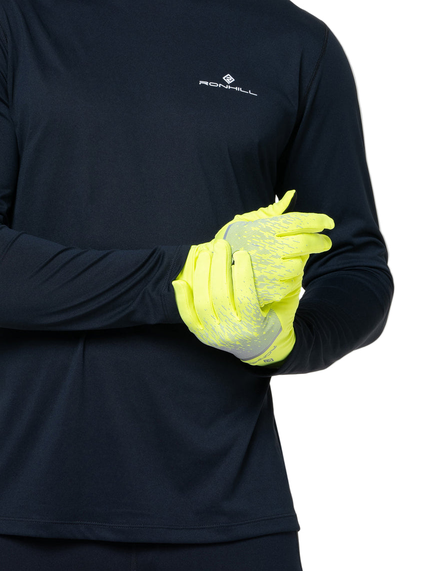 Ronhill Reflect Glove Outdoor Action Fluo Yellow/Reflect- Brushed back fabric