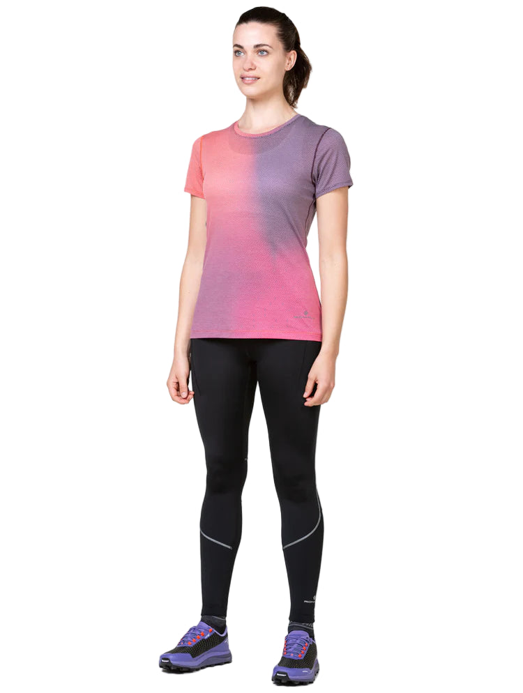 Ronhill Women's Tech Paragon Tight Outdoor Action All Black- Full Front Fit on Model