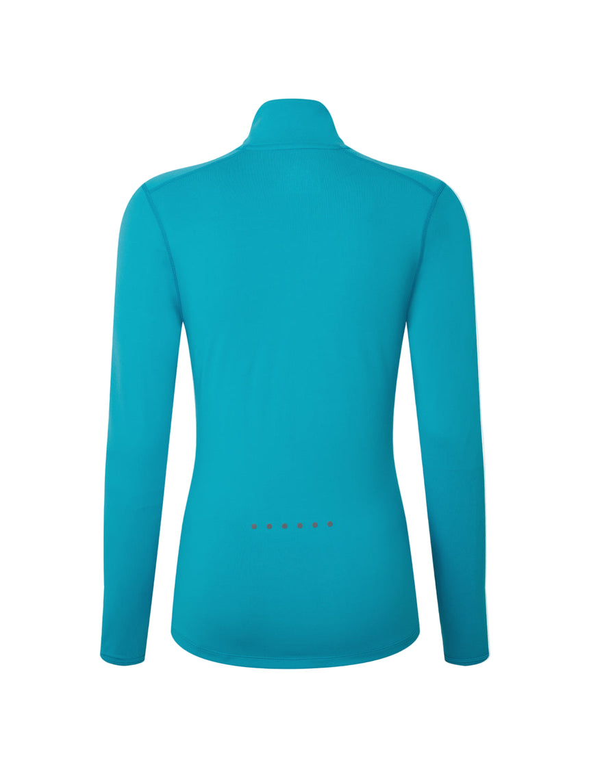 Ronhill Women's Core Thermal 1/2 Zip Outdoor Action Azure/Bright White- Back