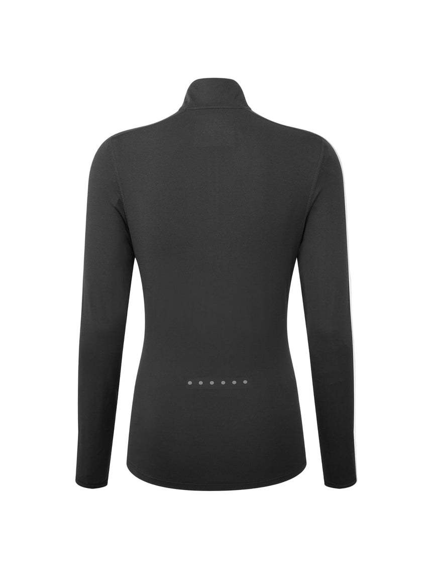 Ronhill Women's Core Thermal 1/2 Zip Outdoor Action Black/Bright White- Back
