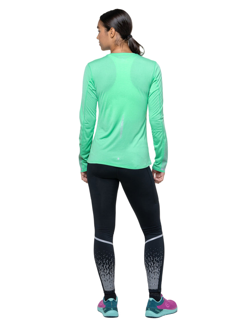 Ronhill Women's Tech Reflect L/S Tee Outdoor Action Florida Marl/Reflect- Back Fit on Model