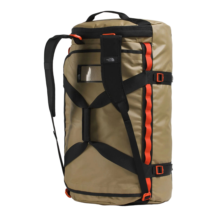 The North Face Base Camp Duffel Large Cedar/Black-Lava Red Back Angle Backpack Style