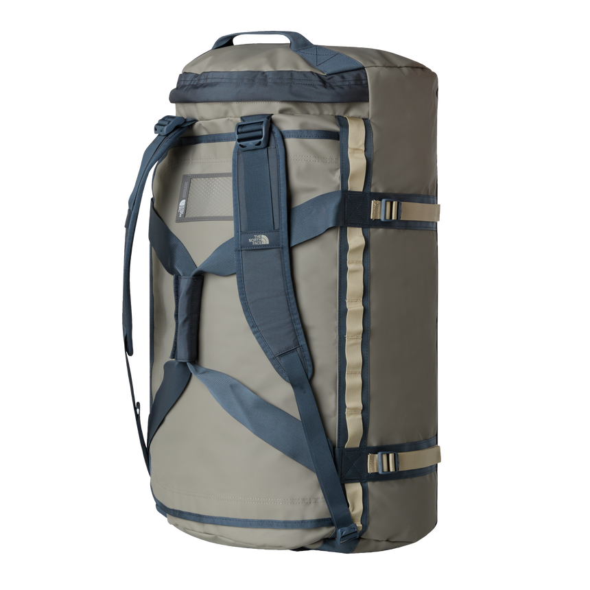 The North Face Base Camp Duffel Large Stone Slab/Gran - lifestyle shot showing versatile backpack and duffel carry options