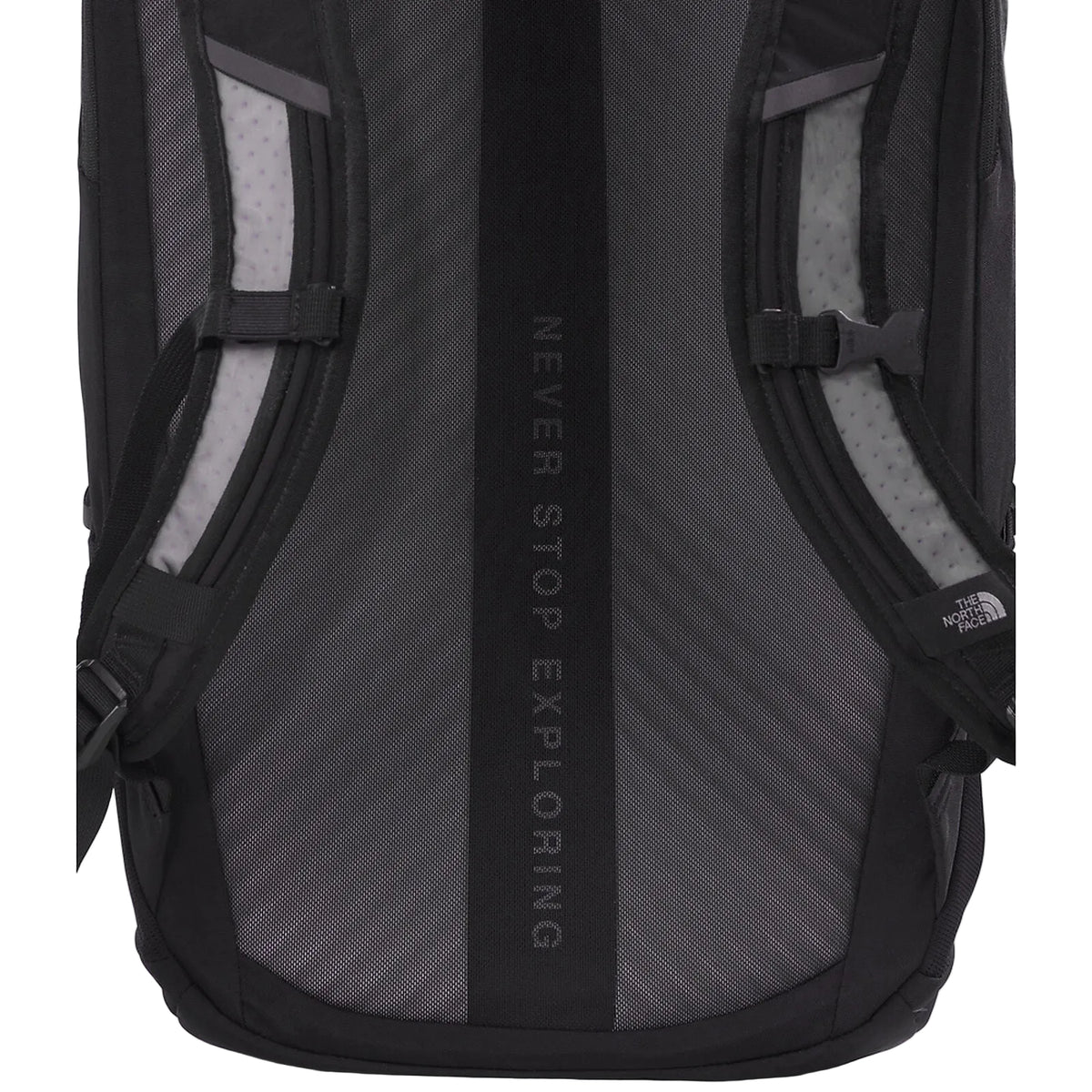 Close-up of The North Face Kaban LTE Backpack top-lid pocket with pen slots and fleece-lined phone pocket