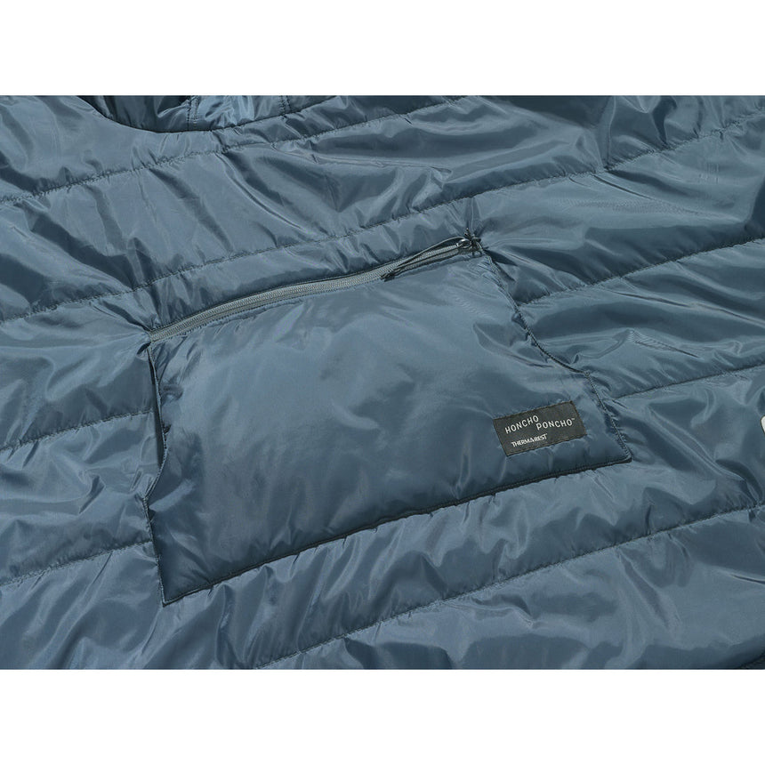 Thermarest Honcho Poncho Outdoor Action Blue Woven Print- Pocket