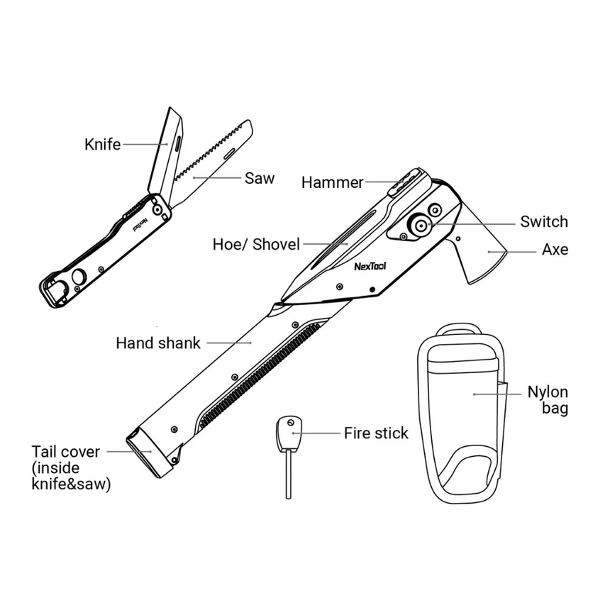 NextoolNextool Outdoor Multi-functional Thunder ShovelOutdoor Action