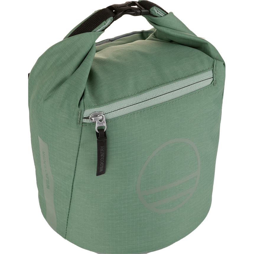 Wild Country Climbing Spotter Boulder Bag Green Ivy - Front Angle Rolltop