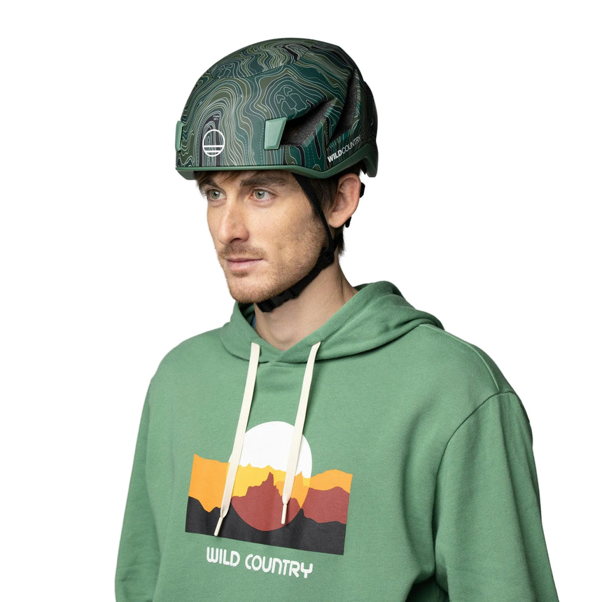 Wild Country Climbing Syncro Helmet Outdoor Action Yosemite - Front Angled Fit on Model