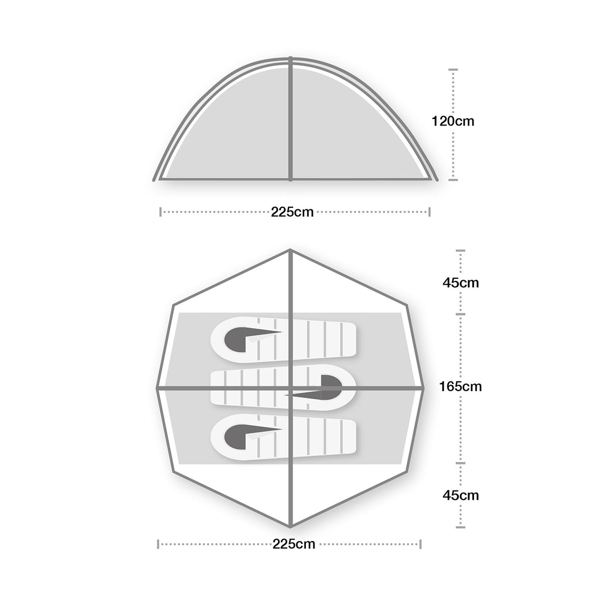Wild Country Helm Compact 3 Tent Outdoor Action- Tent Dimensions