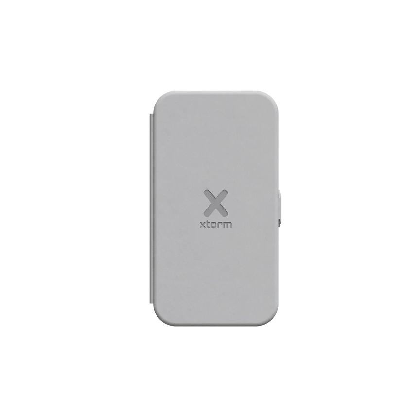 Xtorm Foldable Wireless Travel Charger 3-in-1 - Folded with Logo Top View