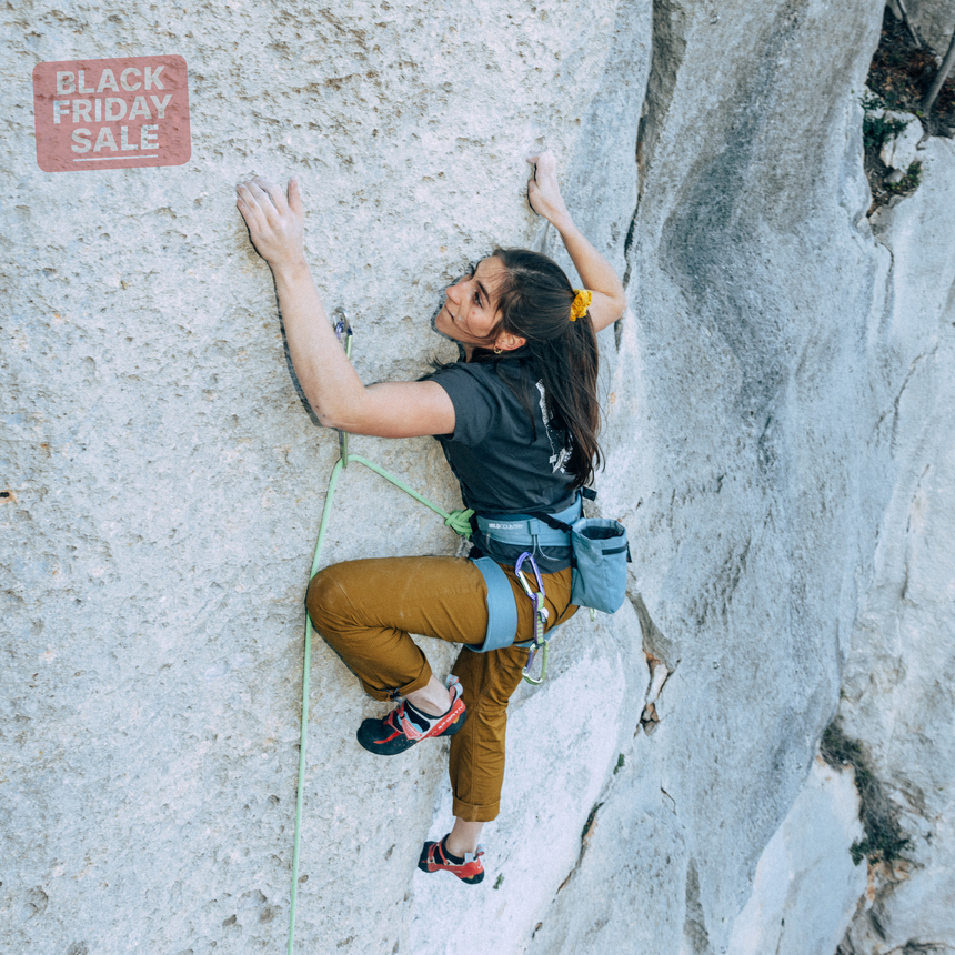 Wild Country Climbing Flow 2.0 Women's Harness Outdoor Action Deepwater/Petrol - Product In Use