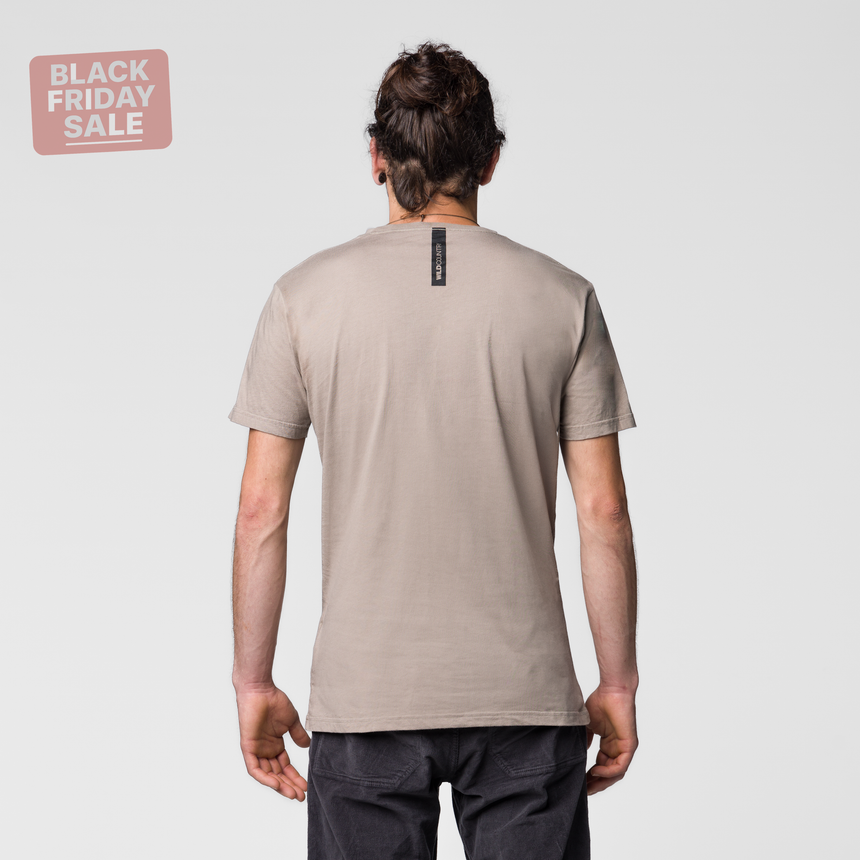 Wild Country Climbing Flow T-Shirt Man Outdoor Action Brindle - Back Fit on Model