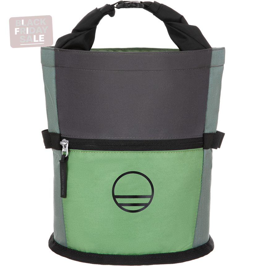 Wild Country Climbing Sequence Chalk Bucket Outdoor Action Green Ivy/Marsh/Onyx - Front