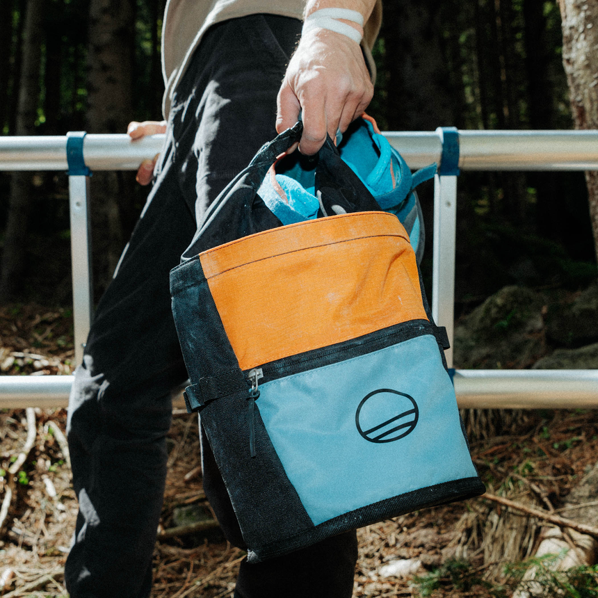 Wild Country Climbing Sequence Chalk Bucket Outdoor Action Deepwater/Sandstone/Black -Product In Use