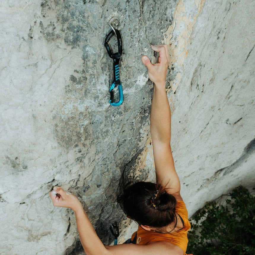 Wild Country Climbing Wildsport Quickdraw 6X12CM Outdoor Action Black/Turquoise - Product In Use