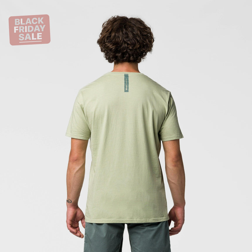 Wild Country Climbing Heritage T-Shirt Man Outdoor Action Jade - Back Fit on Model