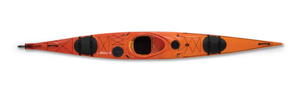 Mission ECO BEZHIG 540 kayak, Red Fade, top view
