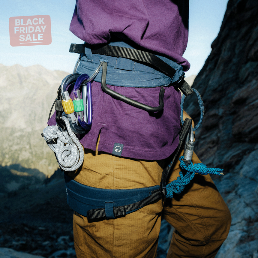 Wild Country Climbing Mosquito Pro Harness Outdoor Action Navy - Product In Use