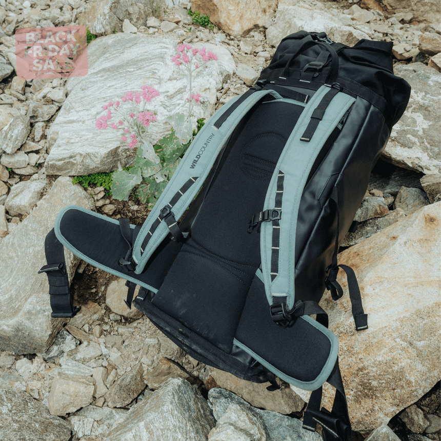 Wild Country Climbing Crag Hauler 40 Backpack Outdoor Action Black/Marsh - Product In Use