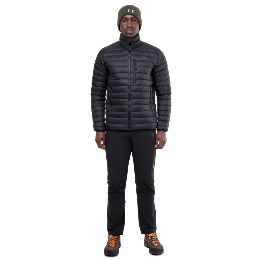 Mountain Equipment Earthrise Men's Jacket in Black - back view showing fit and recycled down insulation