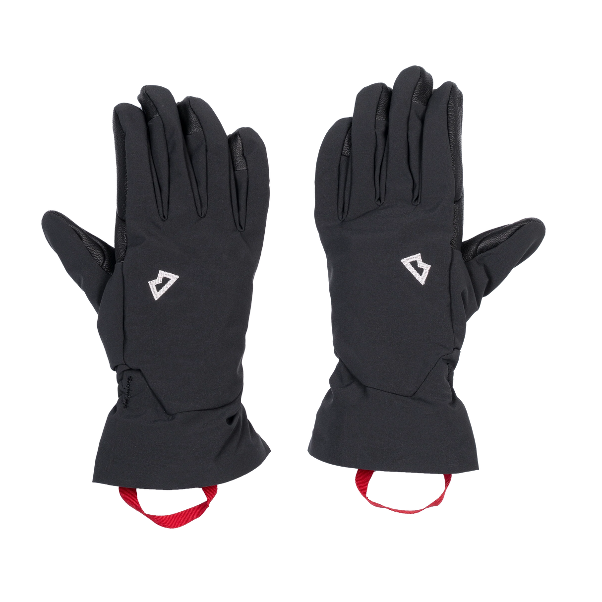 Mountain Equipment G2 Alpine Women's Glove in Black/Shadow - palm view showing water-resistant goatskin leather
