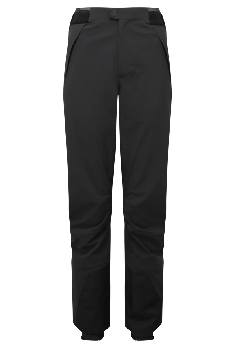 Mountain Equipment G2 Mountain Women's Pant in Black - front view showing taped seams and adjustable waistband