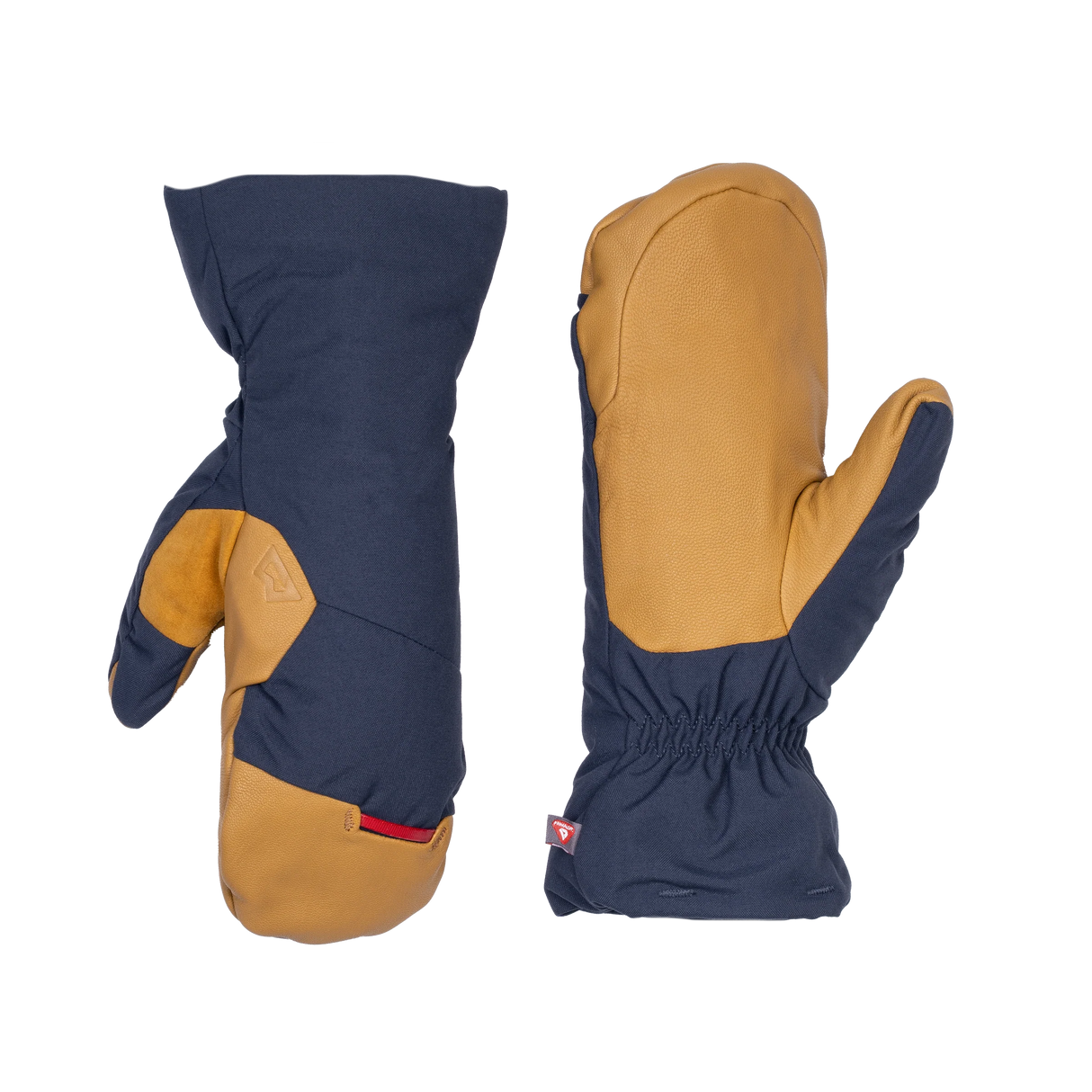 Mountain Equipment Guide Mitt in Cosmos/Tan - back view showing PrimaLoft Gold insulation layers