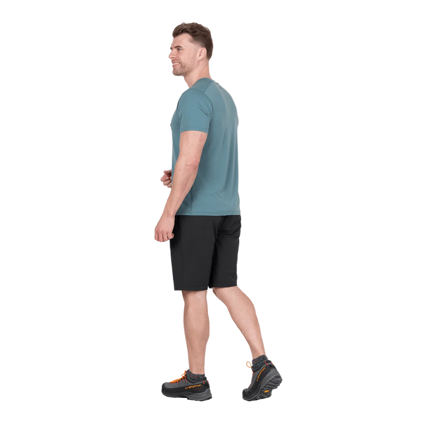 Mountain Equipment Ibex Mountain Men's Short in Black - back view showing rear zip pocket