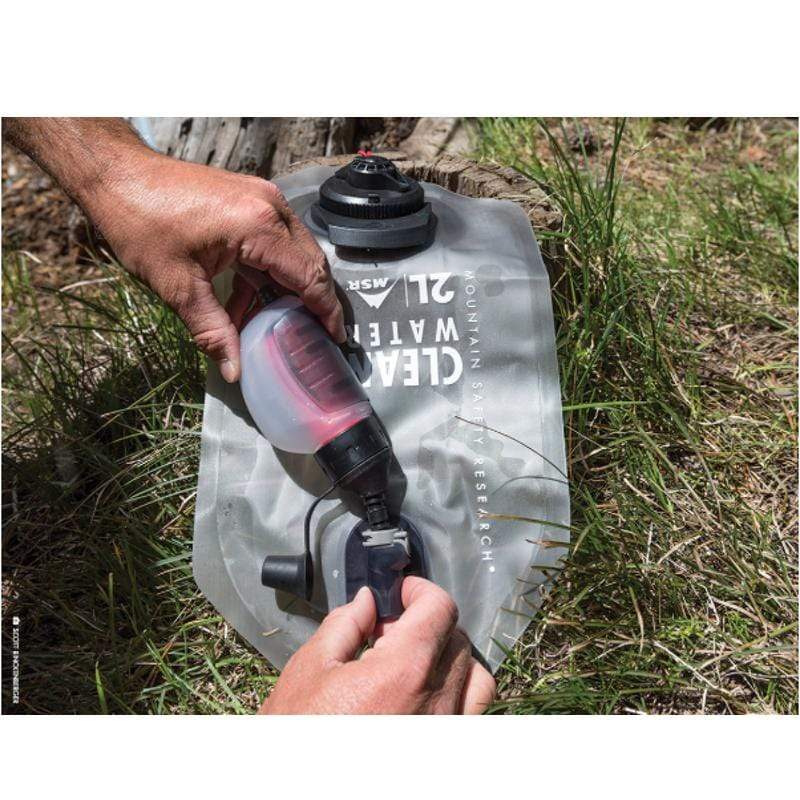 MSR Trail Base Water Filter Kit Outdoor Action- Product in use