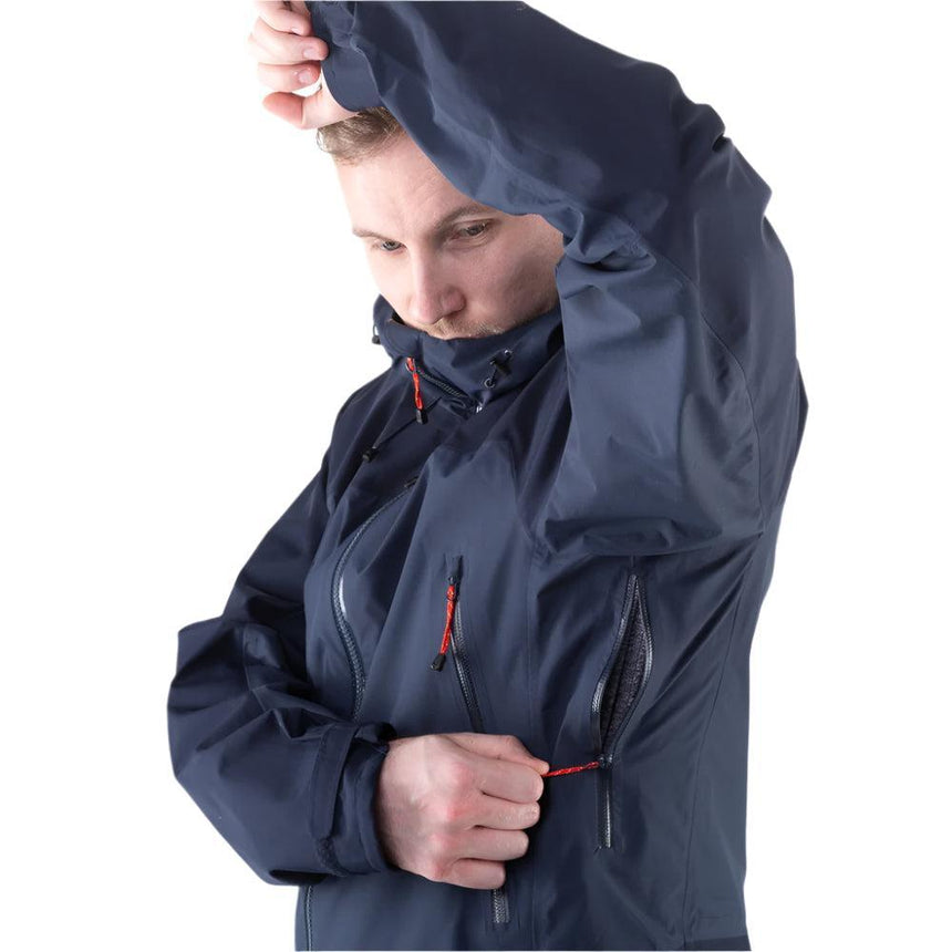 Adjustable laminated cuff detail on Mountain Equipment Saltoro GORE-TEX Men's Jacket in Blue Nights/Cosmos