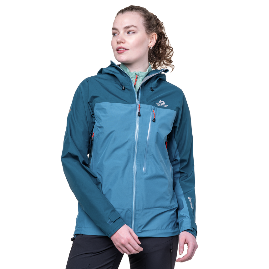 Mountain Equipment Makalu GORE-TEX Women's Jacket Stellar/Majolica- front fit on model