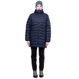 Mountain Equipment Earthrise Women's Parka Outdoor Action Cosmos - Front Fit on Model