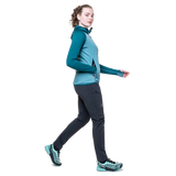 Mountain Equipment Eclipse Hooded Women's Jacket Outdoor Action Topaz/Medieval- Side fit