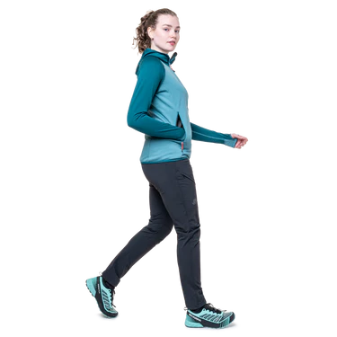 Mountain Equipment Eclipse Hooded Women's Jacket Outdoor Action Topaz/Medieval- Side fit