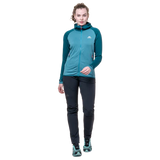 Mountain Equipment Eclipse Hooded Women's Jacket Outdoor Action Topaz/Medieval- Front fit