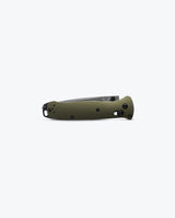 Benchmade Bailout 537GY-1 woodland green aluminium knife, closed view