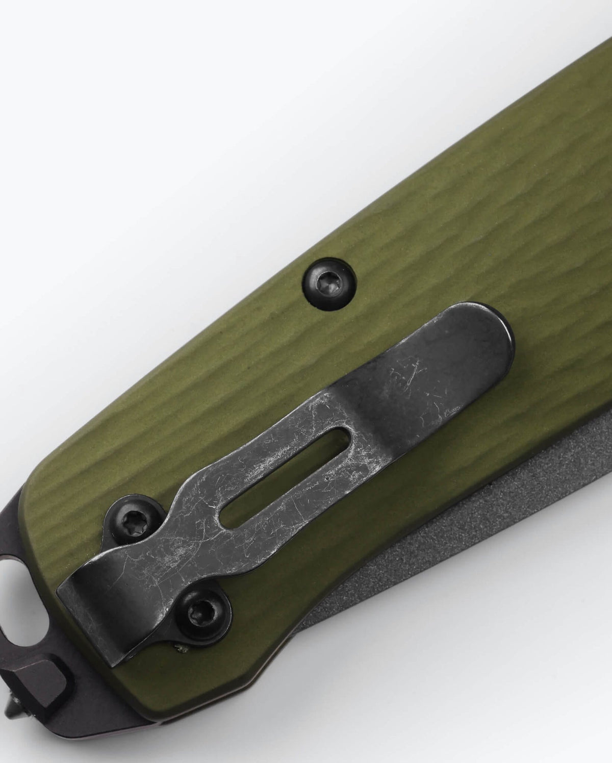 Benchmade Bailout 537GY-1 woodland green aluminium knife, AXIS Lock detail