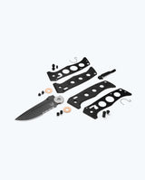 Benchmade Adamas 275SGY-03 black G10 serrated folding knife, exploded components