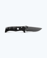 Benchmade Adamas 275SGY-03 black G10 serrated folding knife, open reverse view