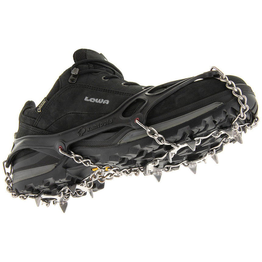 Kahtoola Microspikes Footwear Traction Outdoor Action Black- Thermoplastic Elastomer with eyelets