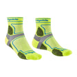Bridgedale Men's Trail Run Ultra Light T2 Coolmax Sport 3/4 Crew Socks in Yellow - pair