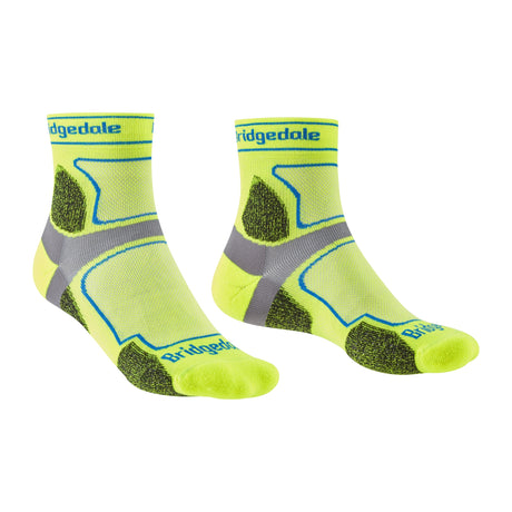 Bridgedale Men's Trail Run Ultra Light T2 Coolmax Sport 3/4 Crew Socks in Yellow - pair