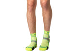 Bridgedale Men's Trail Run Ultra Light T2 Coolmax Sport 3/4 Crew Socks in Yellow - worn