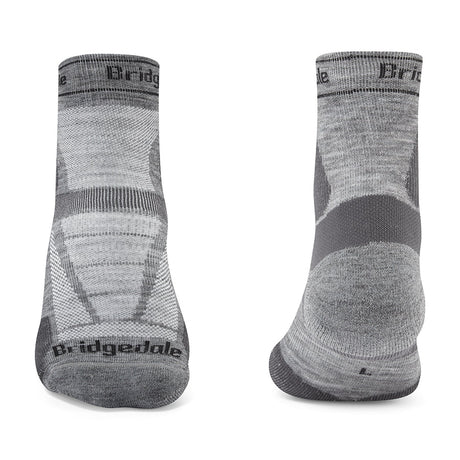 Bridgedale TRAIL RUN Ultralight T2 Merino Sport 3/4 Socks in Grey - front and back