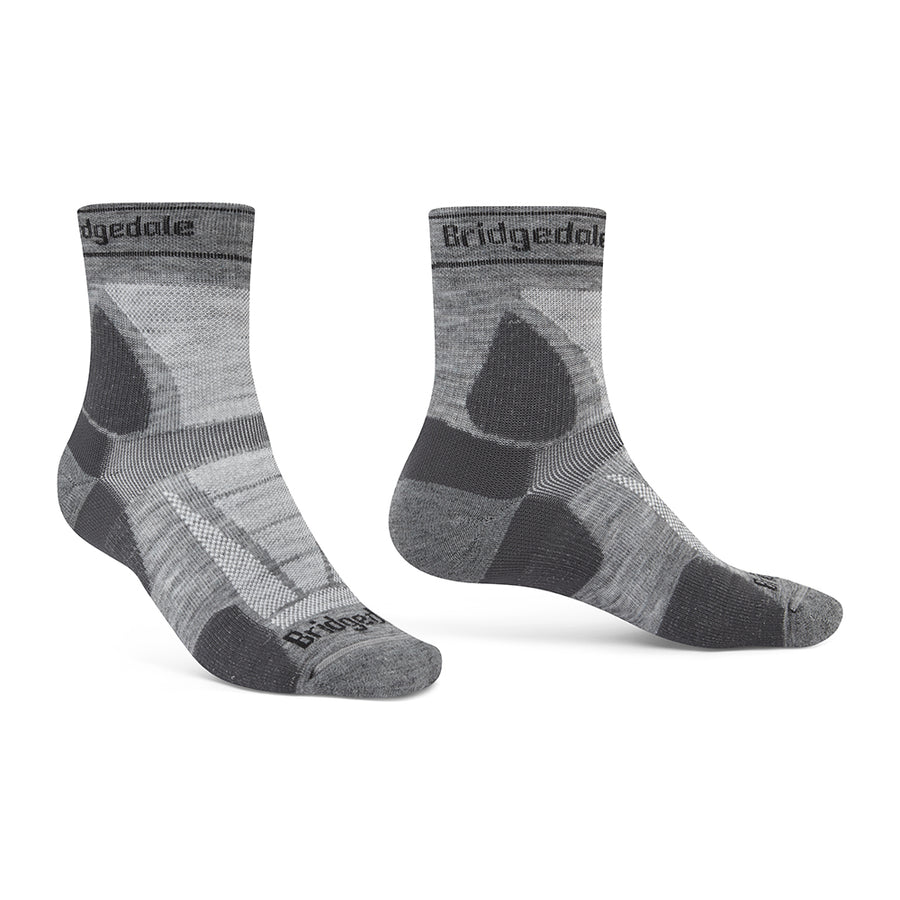 Bridgedale TRAIL RUN Ultralight T2 Merino Sport 3/4 Socks in Grey - side
